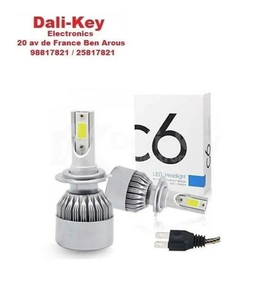 S2 H7 kit 2 lampes LED blanc pour voiture 12V-24V 72W étanche -  Dali-KeyElectronics