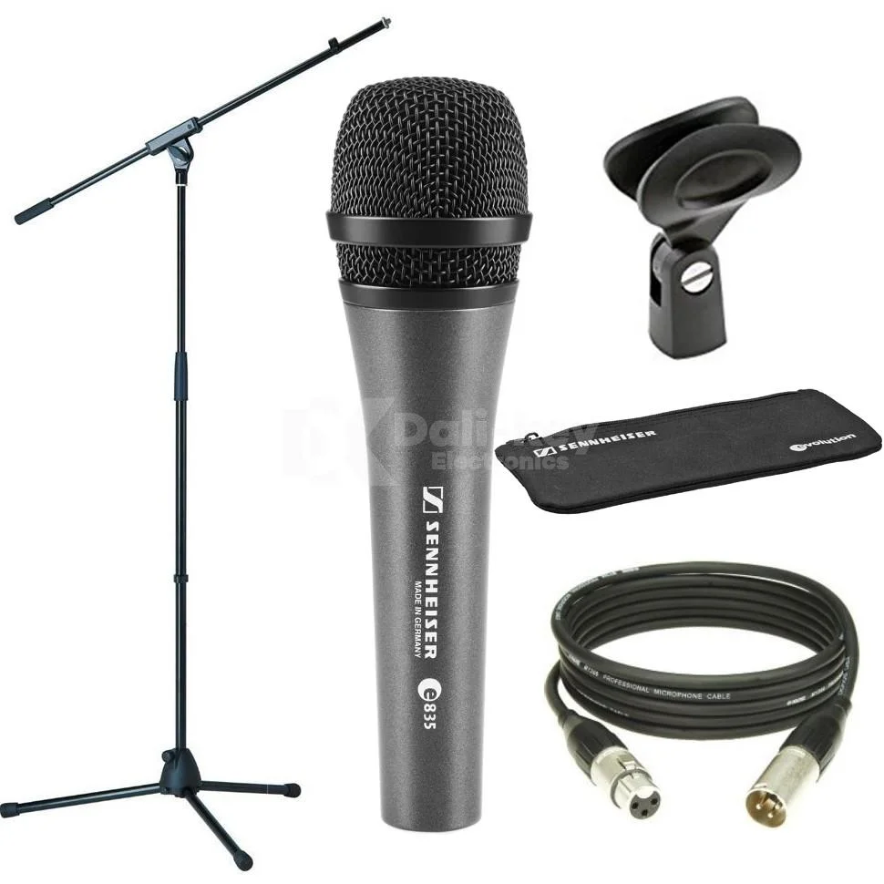 Sennheiser E-PACK E835 Ensemble de microphone avec pied de perche, câble XLR,  et pochette - Dali-KeyElectronics