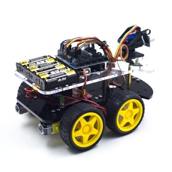 Kit Châssis Robot 4WD Avec Encodeurs - Pour Arduino Et Projets DIY - Moteurs Réducteurs 1:48 - 2 Châssis Inclus