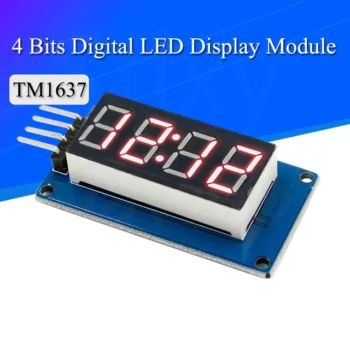 Module D'affichage Numérique 4 Chiffres TM1637 Pour Arduino | Couleur Réglable (vert, Bleu, Rouge, Jaune, Blanc) | Tube Anode Commune 0,56"