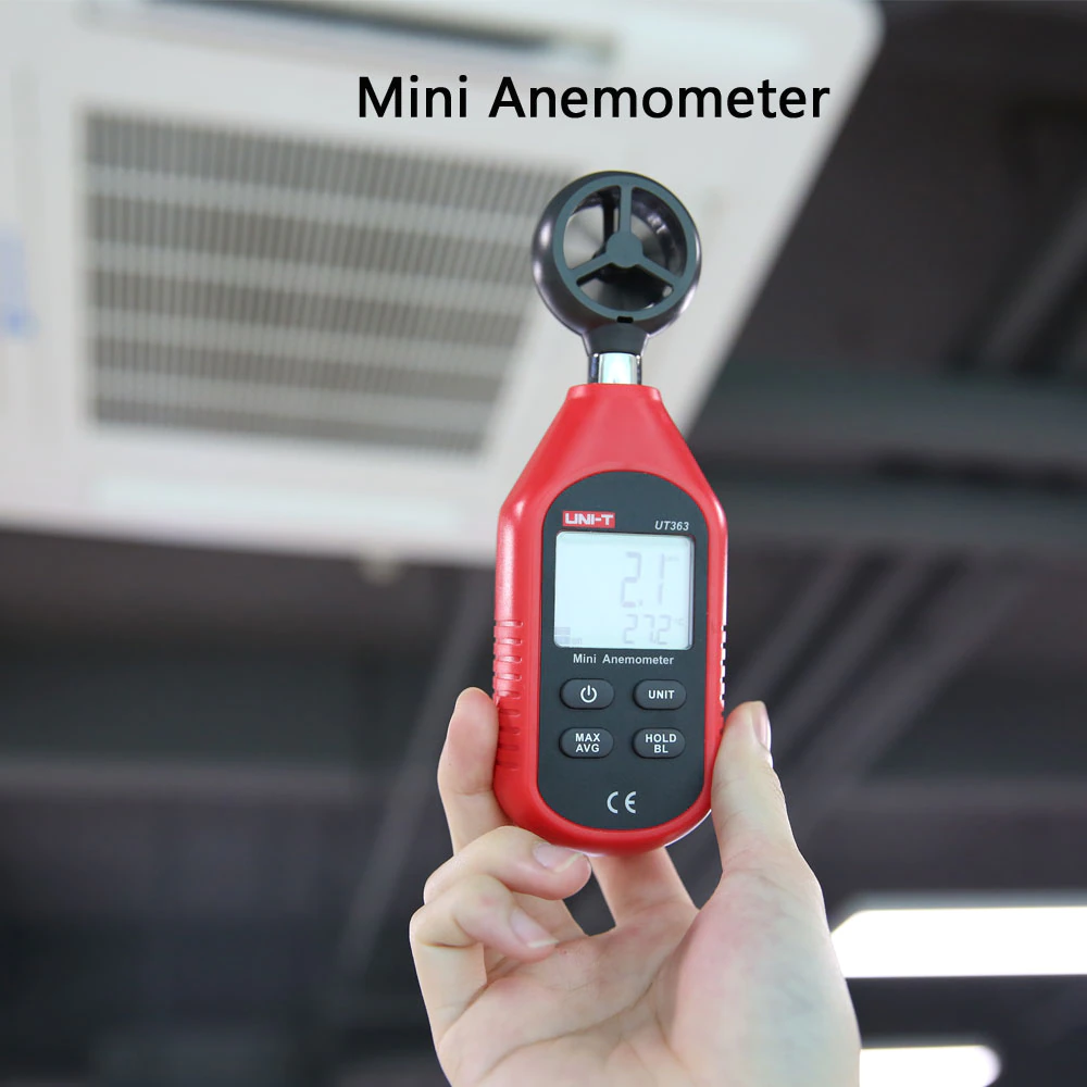 2in1 UNI-T UT363BT LCD Digital Anémomètre Air vitesse du vent & Thermomètre Bluetooth 